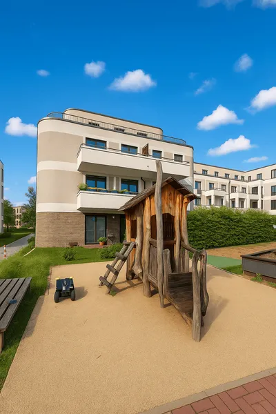 Helle Hochparterre-2-Zimmer-Wohnung mit großem Balkon und Einbauküche — photo 1